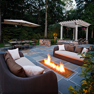 Cherry Hill Patio with Unique Fire Pit