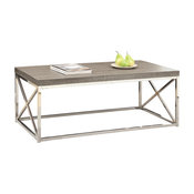 Monarch Specialties I 3258 44" Wide Particle Board Top Metal Coffee Table