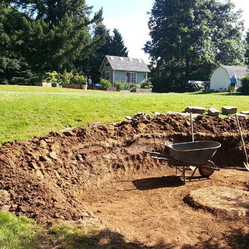 Excavating the Outdoor Entertainment area wall & patio