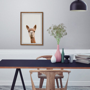 "Llama Face IV" Framed Painting Print