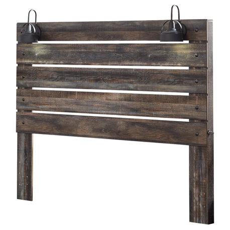 Drystan Rustic Brown Panel Headboard, King