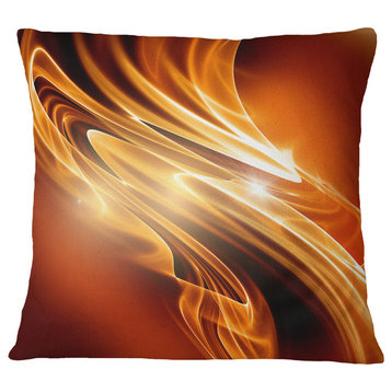 Golden Abstract Fractal Design Abstract Throw Pillow, 16"x16"