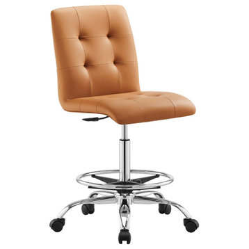 Prim Armless Vegan Leather Drafting Chair