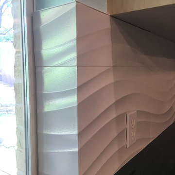 KITCHEN - Backsplash - Porcelanosa Qatar Nacar White Large Panel Wave Tile 2