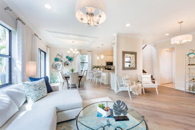 Inspiration for a coastal living room remodel in Miami