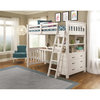Pemberly Row Modern Solid Wood Twin Loft Bed with Desk and Dresser in White