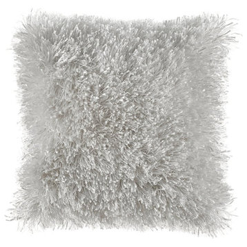 Ashley Furniture Jasmen 18" x 18" Shaggy Throw Pillow in White