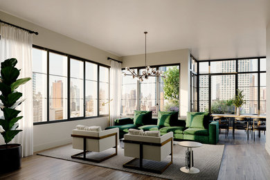 Living room - modern living room idea in New York