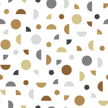 Marilee Neutral Circles Wallpaper, Swatch