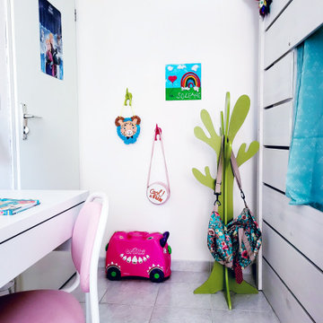 Chambre fillette rose et verte