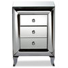 Baxton Studio Pauline Contemporary Glam And Luxe Mirrored 3-Drawer End Table