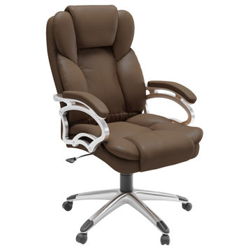 CorLiving LOF-428-O Executive Office Chair, Caramel Brown Leatherette