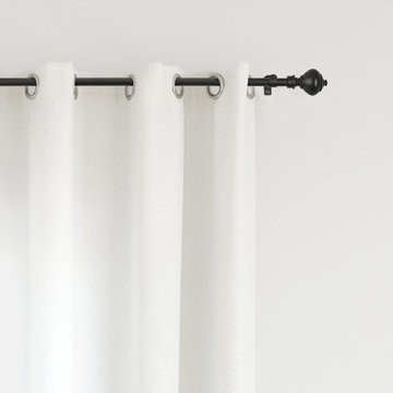 Pietro Black Curtain Rod (100% Steel) - Drapery Hardware & Accessories