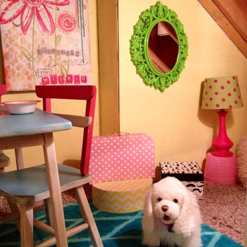 Play space under the staircase.
