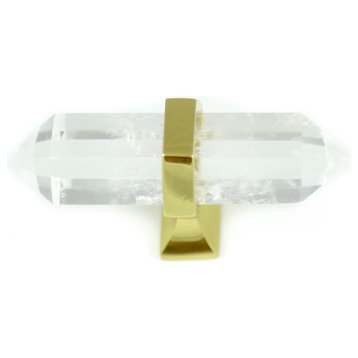 Clear Crystal Quartz Pulls 3" Dresser Pulls, Brass