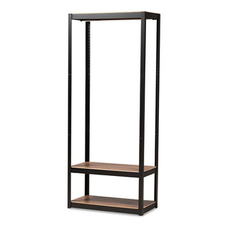 Modern Black Finished Metal 3-Shelf Free-Standing Closet Storage ...