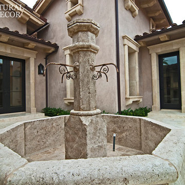 Pool Fountains out of Antique Limestone-Tuscan, French, Mediterranean Styles