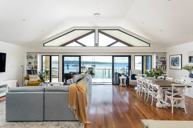 Beach style living room in Sydney.