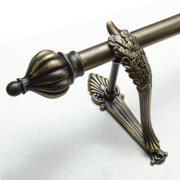 QYR39 1-1/8" Diameter Black Brush Gold Peacock Bracket Aluminum Alloy Single Dou