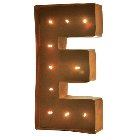 Rustic Vintage 11" Decorative LED Light Glow Letters - Letter E