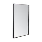 Salvo Rectangle Metal Frame Mirror, 18"x24", Black