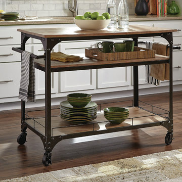 Donny Osmond Home Rectangular Kitchen Cart in Antique Bronze