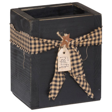 Farmhouse Pine Utensil Box, Black