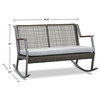 Real Flame Calvin Aluminum Patio Rocker Bench in Black - Tropical ...