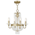 Livex Lighting - Convertible Mini Chandelier With Clear Crystals, Hand-Applied Winter Gold - A beautiful cascade of clear crystal beads creates a striking effect of refracted light. This four light mini chandelier is finished in a hand appled winter gold finish mixing traditional refinement with modern style. Place this crystal mini chandelier in both contemporary and time-honored spaces for the perfect look