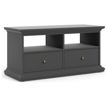 Sonoma 2 Drawer TV Stand with 2 Shelves, Black Lead