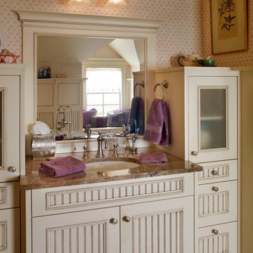 Custom Bathroom Vanity With Purple Accents