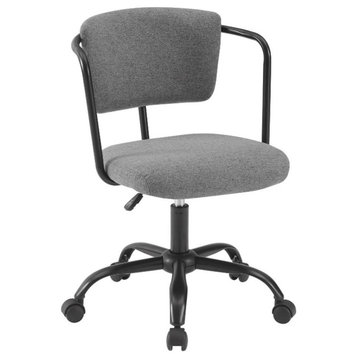 Modern Faux Leather Office Chair with Arms - Gray