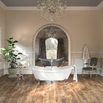 Mona Oval Double Slipper Clawfoot Bathtub, White Acrylic, 71"