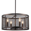 Aludra 4-Light Oil-Rubbed Bronze Industrial Round Metal Mesh Shade Chandelier