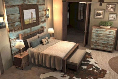 Inspiration for a coastal bedroom remodel in Dallas