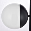 Midcentury Modern Black And Frosted White 3-Light Floor Lamp