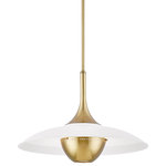 Hudson Valley Lighting - Clarkson 1 Light Pendant, Aged Brass Finish, White Shade - Features: