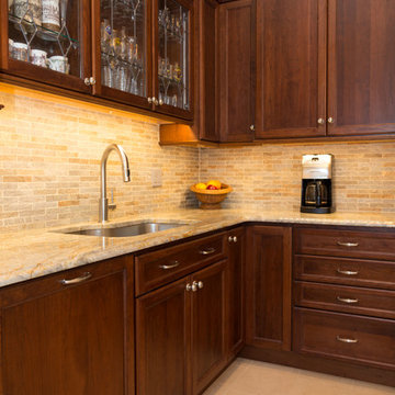 Corner Sink with Leaded Glass