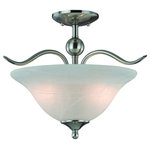 Door Corner - Dover Series Satin Nickel Interior Lighting Collection, Semi-Flush Mount Ceiling - Finish: Satin Nickel