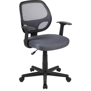 Flash Mid-Back Swivel Ergonomic Task Office Chair/Arms, Gray
