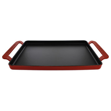 Chasseur 14" Red Rectangular Griddle French Enameled Cast Iron