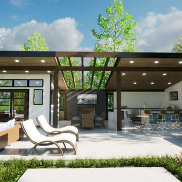 Outdoor Kitchen, mini-pool, bedroom concept