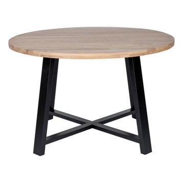48" Live Edge Round Dining Table for 6 People