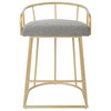 Luna 26" Counter Stool in Ash Fabric with Gold Base