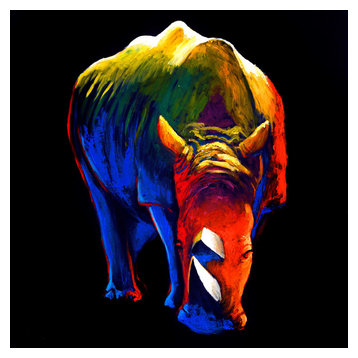 Majestic Rhino Glass Print, 100x100 cm