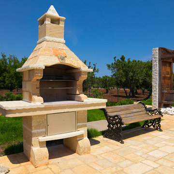 Patio layout showcasing our unique stone elements in architectural settings.