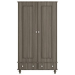 Mod-Arte - Princeton 37, 2-Door Wardrobe Cabinet, Soft Gray, LED - The perfect blend of form and function, this must-have armoire is a stylish and practical storage option for any bedroom. Sleek and simple, the clean-lined frame and espresso finish can blend in with a variety of aesthetics from glam to contemporary. It is crafted from manufactured wood. This essential armoire has two doors and features LED lights.