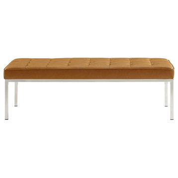 Fiona Tan Tufted Large Upholstered Faux Leather Bench