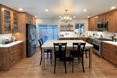 This is an example of a small country kitchen in Denver.