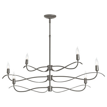 Willow 6-Light Small Chandelier, Natural Iron Finish, Standard Overall Height